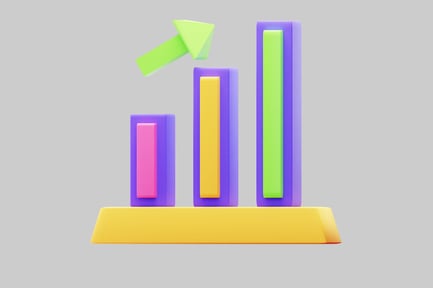 Preview: Colorful Rising Bar Chart with Arrow