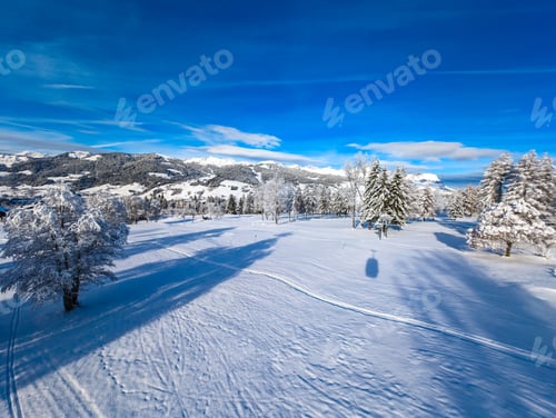 Preview: Skiing in Bellvue Saint-Gervais-les-Bains, Alps mountain, France.
