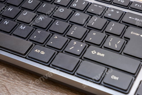 Preview: Close up of black keyboard on office desk