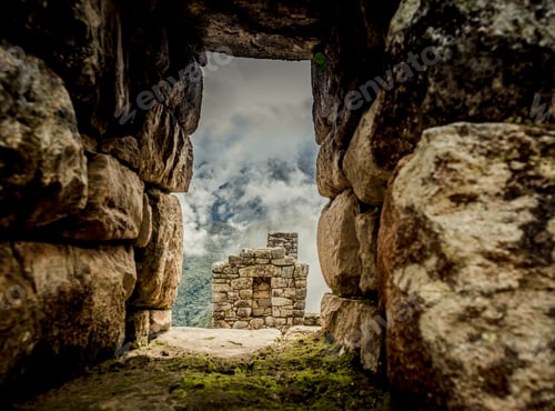 Preview: Ancient Stone Architecture in the Mountains Through Stone Window
