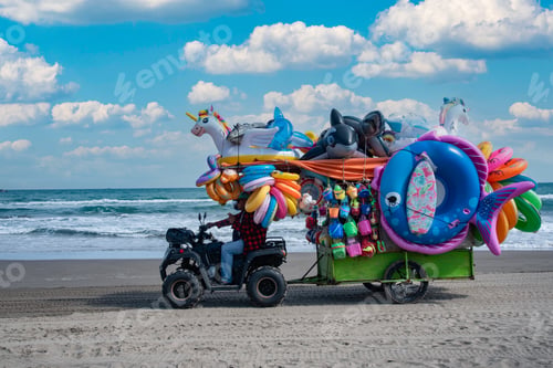 Preview: beach items seller in chachalacas mexico beach