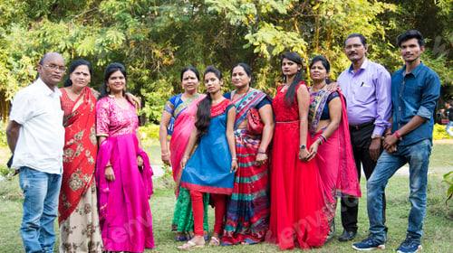 Preview: Happy Indian family at outdoors, Enjoying holiday in park.