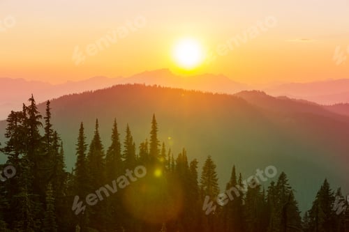 Preview: Mountains on sunset
