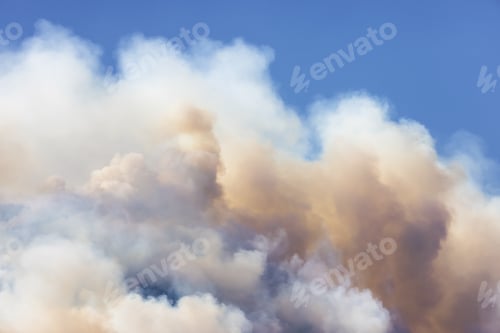 Preview: BC Forest Fire and Smoke over the mountain near Hope during a hot sunny summer day