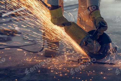 Preview: Welding process at the industrial workshop, hands with instrument in frame