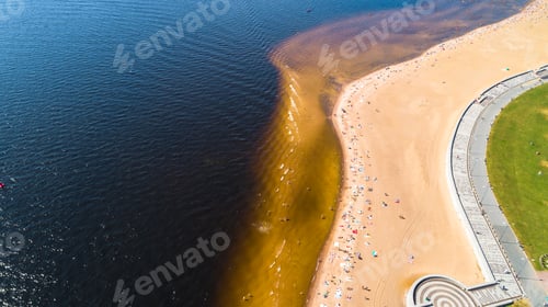 Preview: Aerial view of seashore and a beach