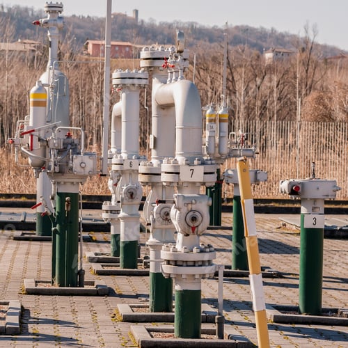 Preview: Control station and gas pipe line junction. Pipe , tank and valve.