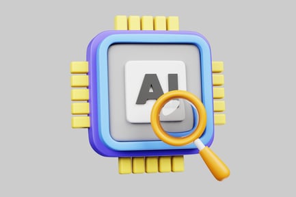 Preview: Ai chip inspection magnifier icon