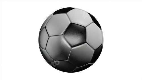 Preview: Realistic leather soccer ball rotating on the white background. Animation of a football ball on a