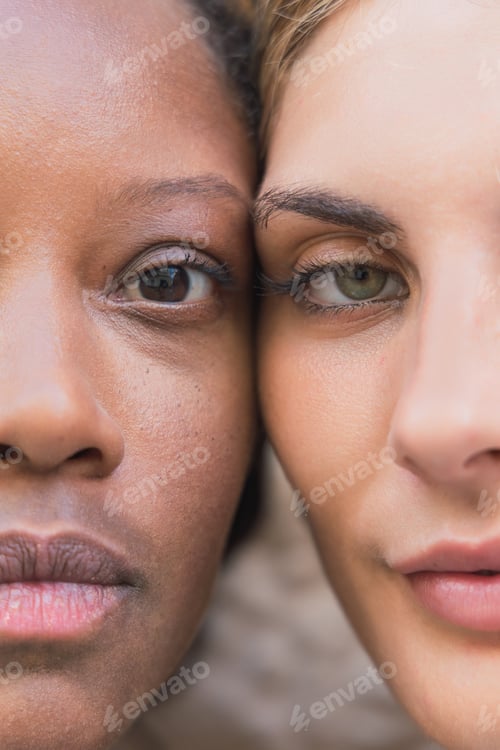 Preview: Calm multiethnic women looking at camera