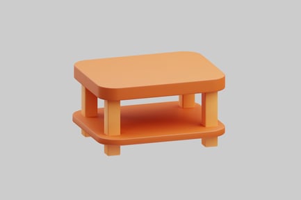 Preview: Rectangular table with tiered side shelves