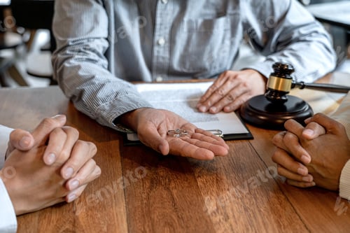Preview: Unhappy divorce couple having conflict