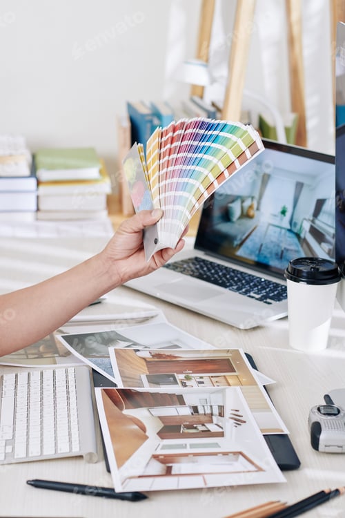 Preview: Interior designer working with color palette