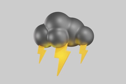 Preview: Cartoon thunderstorm cloud with lightning