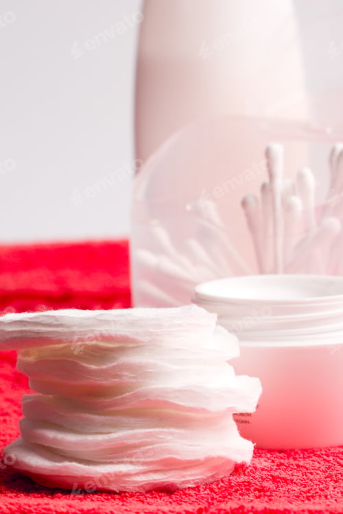 Preview: cream and cotton pads