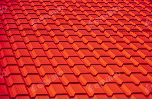 Preview: Bright red roof of metal roofing