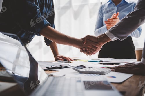 Preview: business partner handshake concept Colleagues shaking hands Successful deal after a great meeting. B