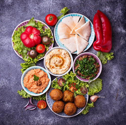Preview: Selection of Middle eastern or Arabic dishes.