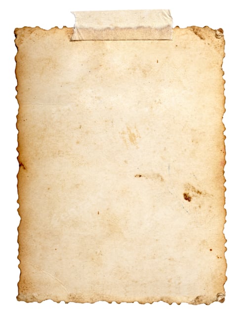Preview: Close Up Of An Old Photo On White Background With Clipping Path