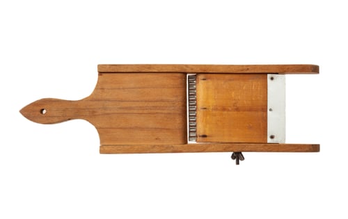 Preview: Vintage wooden slicer isolated on white background