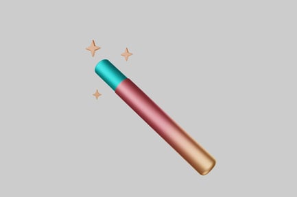 Preview: Pink and turquoise cylindrical form with gold accents