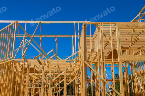 Preview: Building a new home requires the installation of wall , framework beams, trusses