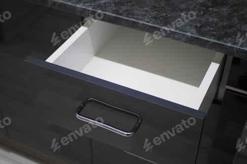 Preview: top view of a opened empty drawer