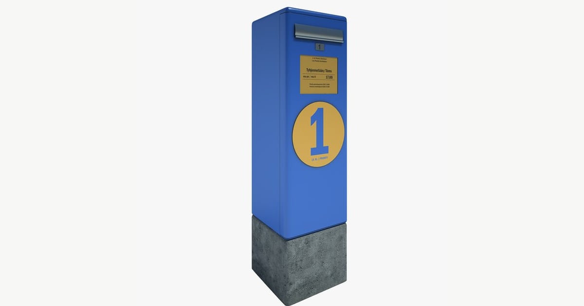 Rectangular mailbox with circular and numerical markings 3D, Incl. box ...