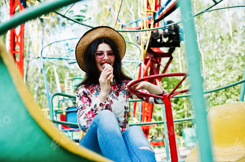 Preview: Spring portrait of brunette girl