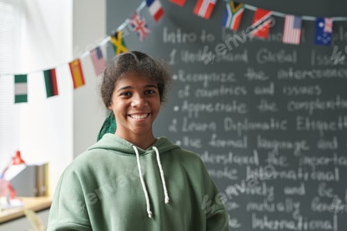 Preview: Smiling Black Girl in Class