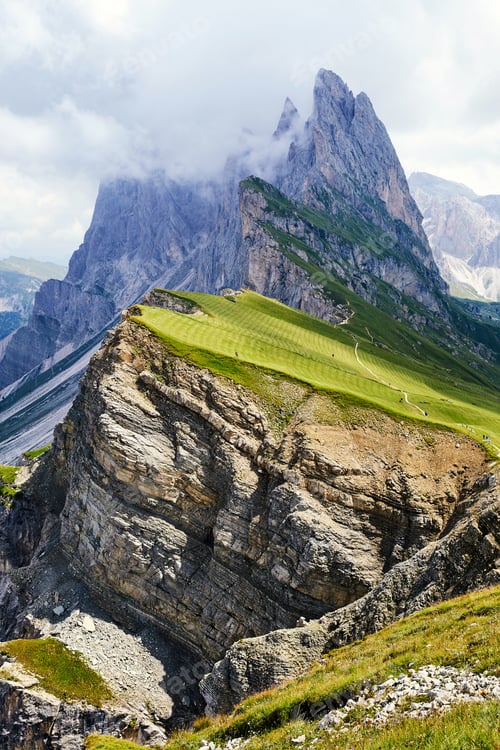 Preview: Seceda top of the mountain in clouds