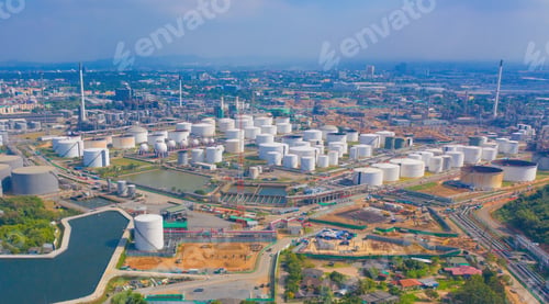 Preview: Aerial top view of industrial factory or plant. architecture building.
