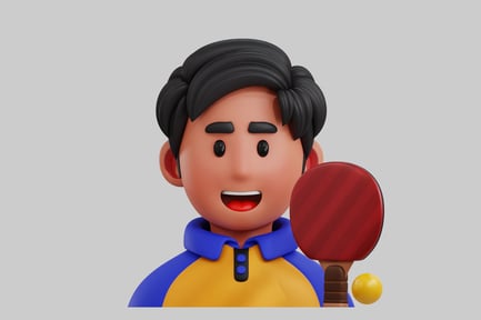 Preview: Cartoon table tennis player avatar