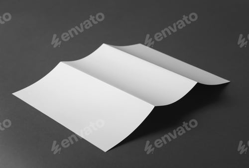 Preview: Blank brochure on dark grey background. Mock up for design