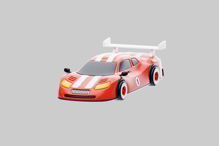 Preview: Red racecar with white stripes