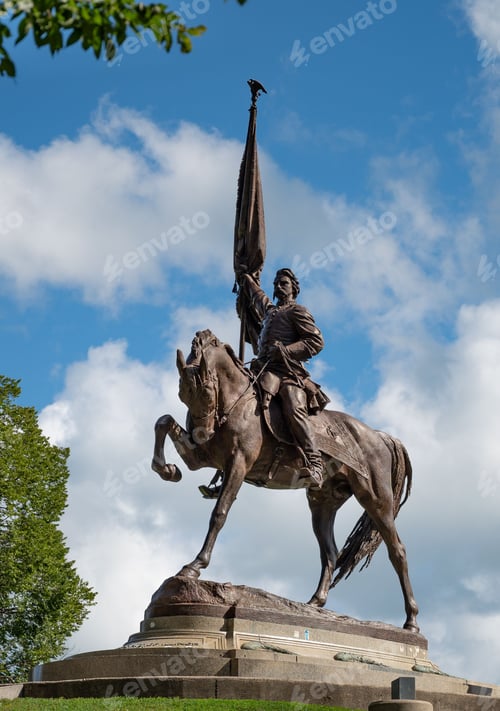 Preview: General John Logan Monument in Grant Park, Chicago, Illinois, USA