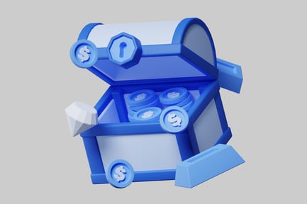 Preview: Cartoon treasure chest of wealth