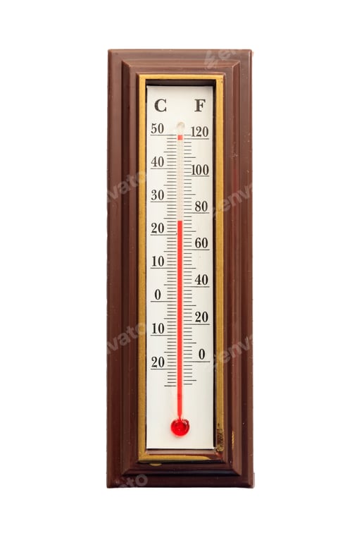 Preview: Thermometer isolated on white background, Heat and cold temperature measure