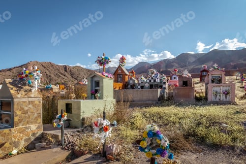 Preview: Colorful Cemetery in Uquia Village at Quebrada de Humahuaca - Uquia, Jujuy, Argentina