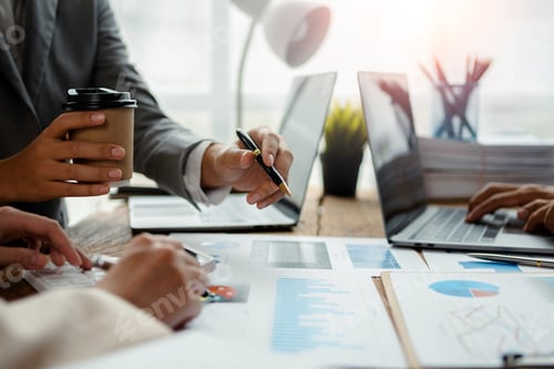 Preview: Business team meeting and presenting business results discussion and analysis data chart and graph,
