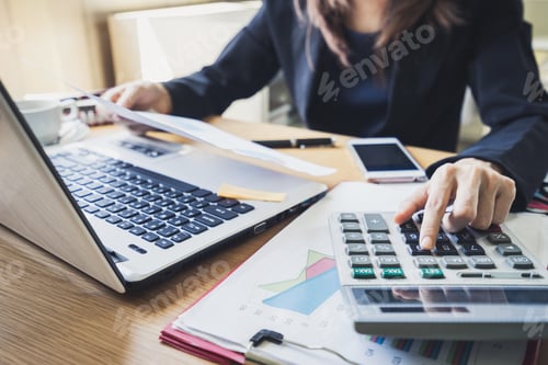 Preview: Businessman working on Desk office business financial accounting calculate