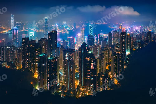Preview: Hong Kong skyscrapers skyline cityscape view