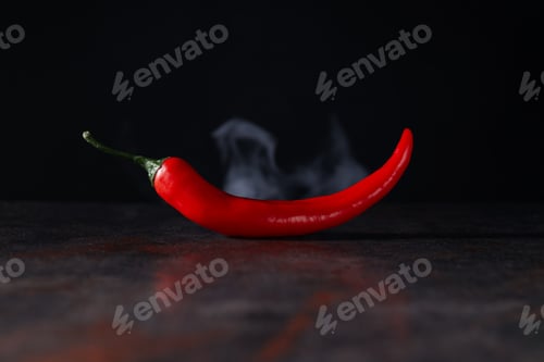Preview: Concept of hot and spicy ingredients - red hot chili pepper