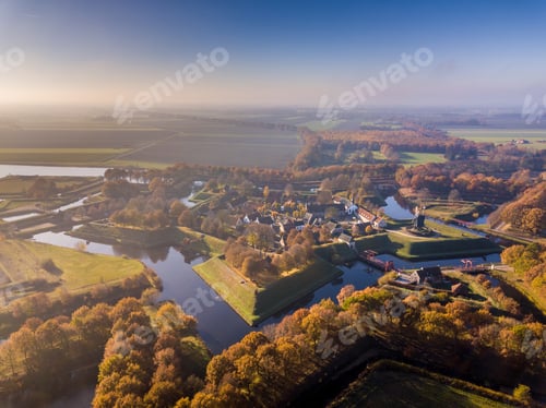 Preview: Aerial view of Fortification village of Bourtange