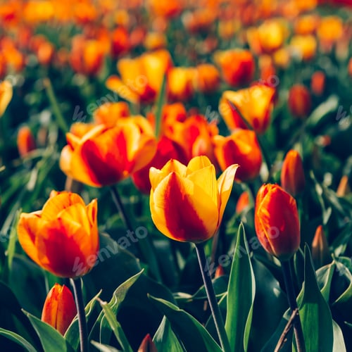 Preview: Fields of red tulips
