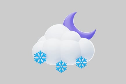 Preview: Night snowy cloud with moon