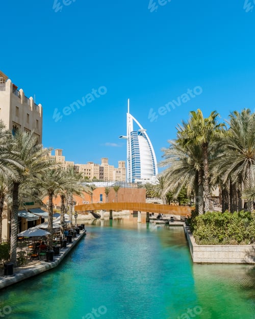 Preview: Burj al Arab seen from Madinat Jumeirah, Dubai United Arab Emirates