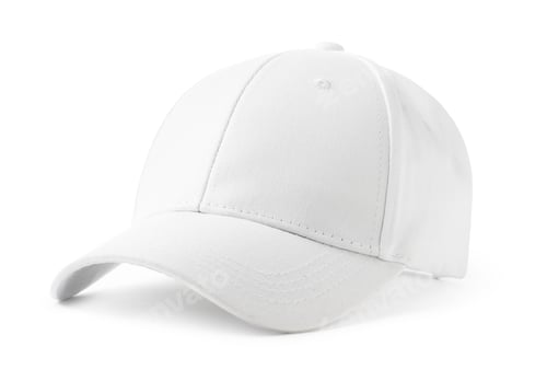 Preview: White Baseball Cap on White Background