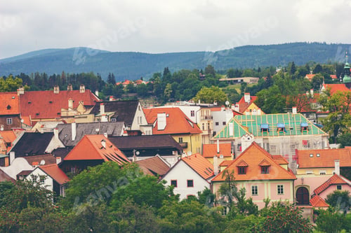 Vista previa: Vista panorámica de la ciudad de Cesky Krumlov, patrimonio de la Unesco, República Checa