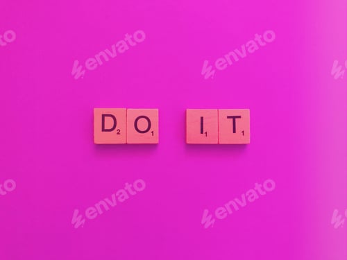 Do It Message Blocks on Pink Background